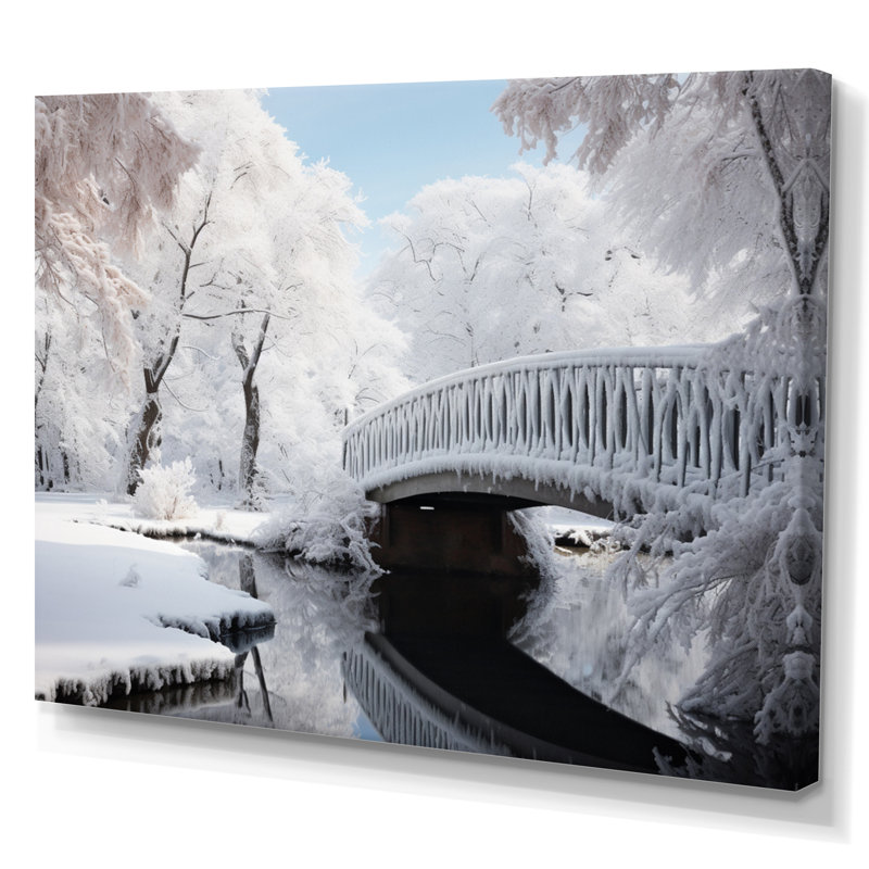«White Bridge In Winter I», art mural sur toile, H 12 po x l 20 po x P 1 po, Toile tendue