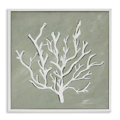 White Coral Impression Framed Giclee Art by Nola James