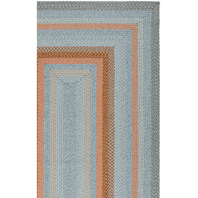 Tapis d'intérieur / extérieur géométrique tissé performance lavable à la machine Flewellyn, Carré 5 pi