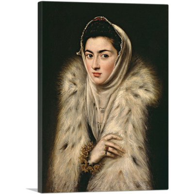 «Lady in a Fur Wrap» par El Greco, reproduction d'art sur toile tendue