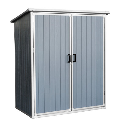 5x3ft Outdoor Storage Shed - Waterproof Resin Cabinet With Lockable Door For Bikes, Patio Furniture, Tools Utilities