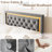 Floating Bed Frame Full Size with Smart Led Lights, Upholstered Platform Bed with Diamond Headboard-1127897026-1127897025
