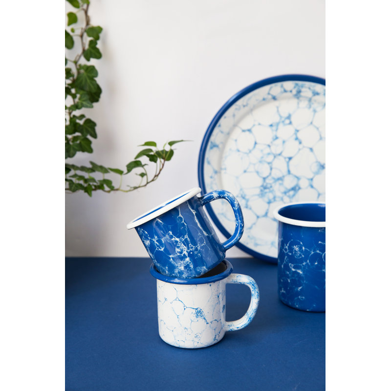 Betterton Enamelware Mug, Cobalt Blue/White