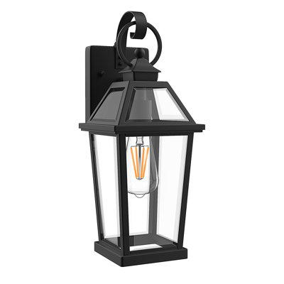 17"H Clear Glass ETL Outdoor Wall Lantern 