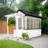 Backyard Discovery Bellerose 9' x 6' White Cedar Wood and Polycarbonate Walk-In Outdoor Greenhouse Kit with Pergola