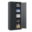 Armoire de rangement en métal 72 po H, armoire verrouillable en acier à outils noir avec portes et 4 tablettes, grands classeurs pour systèmes de rangement de garage