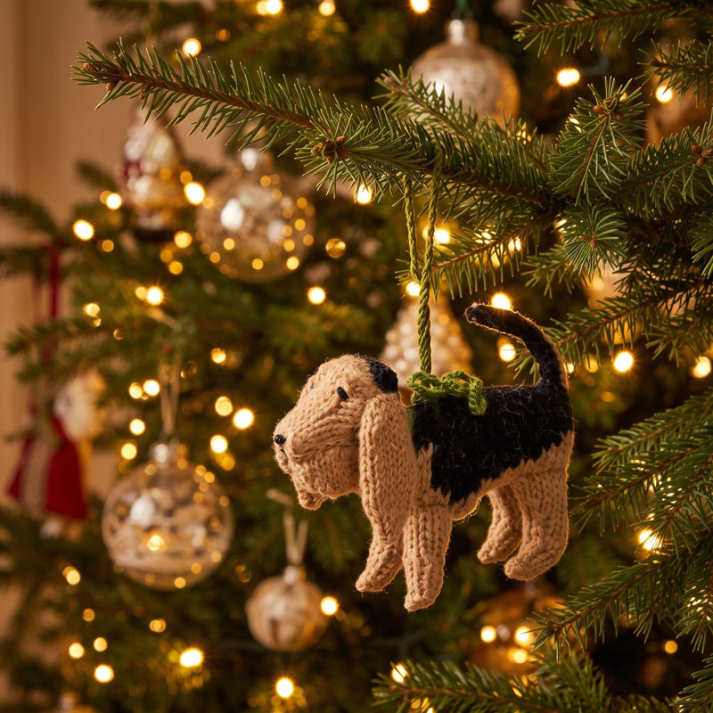 Arcadia Home Bloodhound Hand-Knit Ornament