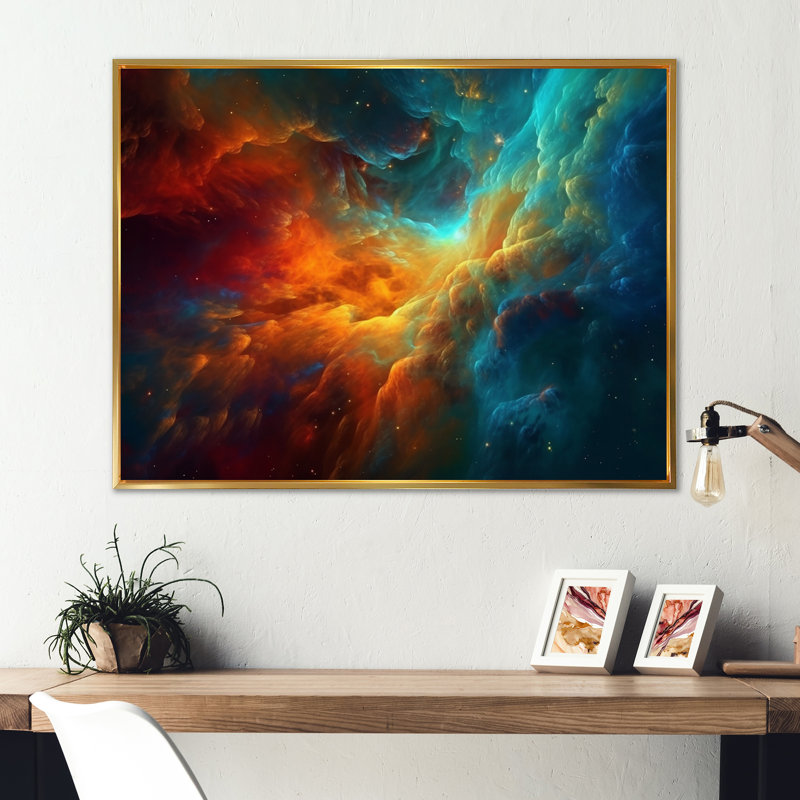 Revolution Space II sur impression sur toile, H 12 po x l 20 po x P 1 po, Cadre flottant doré