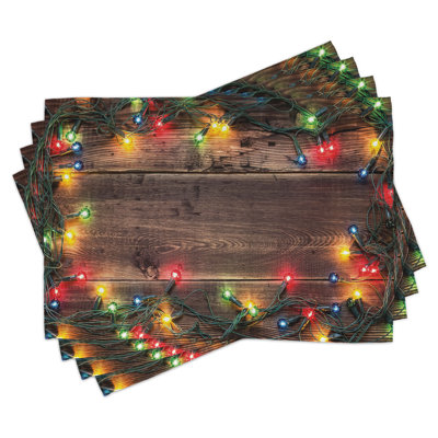 One Allium Way® Christmas Place Mats Set of 8 Xmas Time Wooden Planks 8 pcs Multicolor -  E44BCE74DCF940F6AFBCD0C6F54FE512