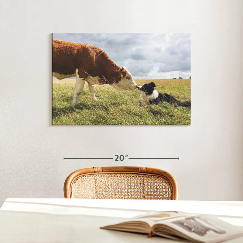 Brampt Border Collie And Cow, 16" H x 24" W