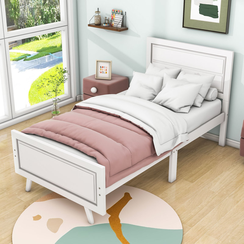 Lit plateforme simple Mervela, Blanc