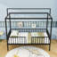Lit plateforme en métal avec forme de maison-505146711-505146710