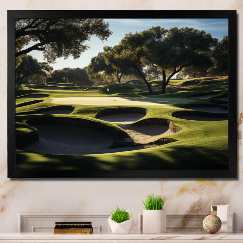 Golf Precision Putt I - Imprimé, H 16 po x l 32 po x P 1 po, Cadre photo noir