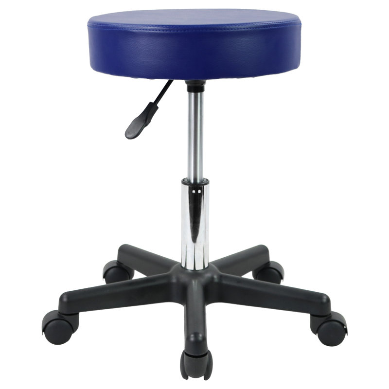 Adjustable Height Ergonomic Stool with Removable Casters/Wheels, Blue