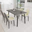 Ensemble de table de salle à manger 5 pièces, table rectangulaire extensible, 4 chaises rembourrées avec pieds en métal-1265780583-1265780581