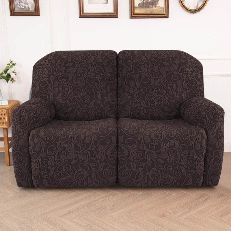 Housse tricotée pour fauteuil inclinable en jacquard, Polyester brun