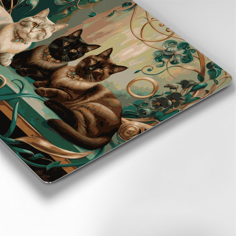 Chats Burmese Brown, art mural en métal, H 20 po x l 30 po