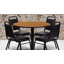 Ensemble de table ronde en stratifié 36 po avec base en X et 4 chaises de banquet trapézoïdales Ahlam-24678194