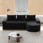 Canapé modulaire en L en chenille avec méridienne et coussin moelleux-1998642763