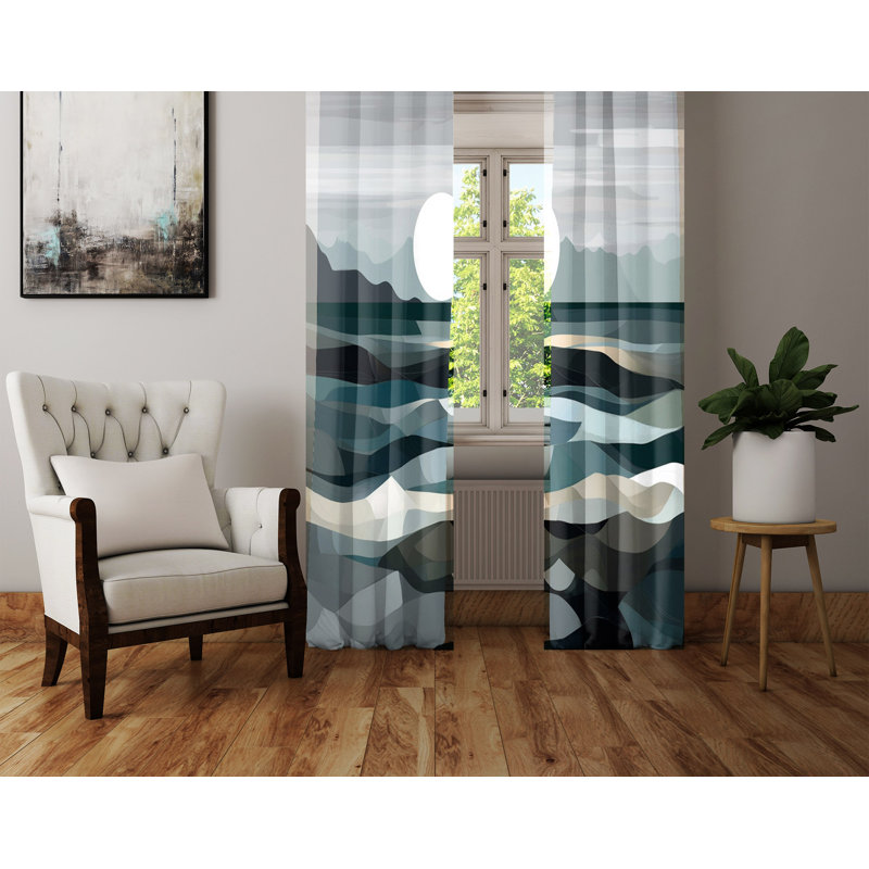 Paire de rideaux semi-transparents Cletus, L 40 po x L 52 po