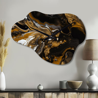 Fortier - Cloud Shape Large Gold Wall Clock - Unique Shape