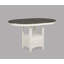 Table de cuisine décontractée à hauteur de comptoir, 45,7 cm (18 po), avec rallonge et rangement, piètement central, design en bois, finition bicolore gris craie.