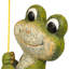 Smiling Frog with Yellow Umbrella Statue