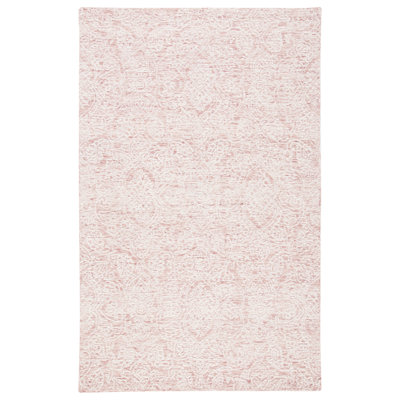 Tapis uni en laine et en coton touffeté à la main Irondale