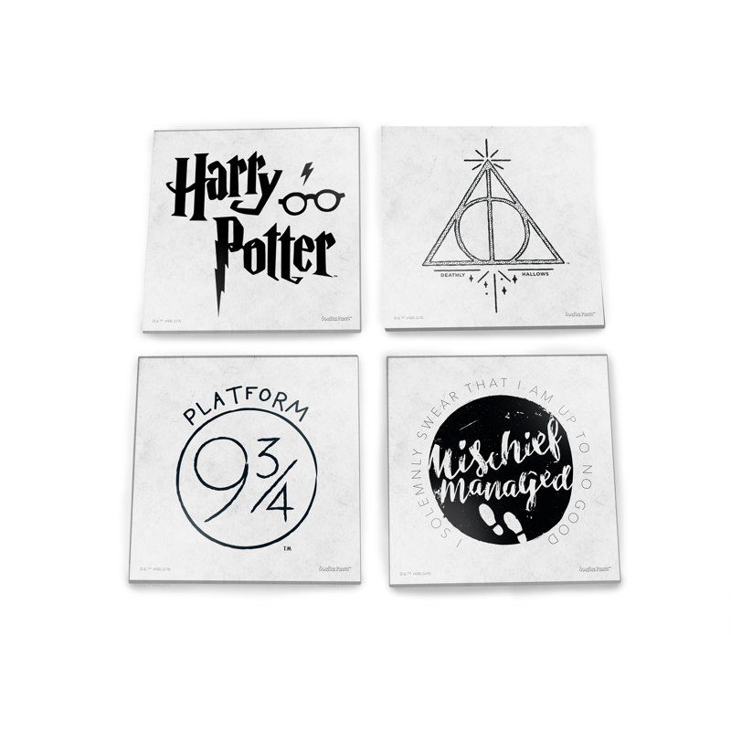 (Symboles) Ensemble de sous-verres en verre Starfire, Harry Potter / Symboles