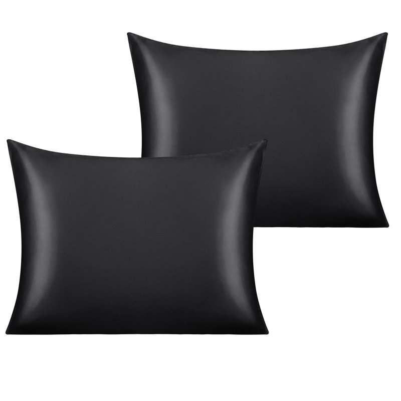 Black Satin Standard Pillowcases for Hair and Skin