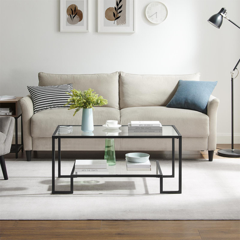 Gus Frame Coffee Table with Storage, Black