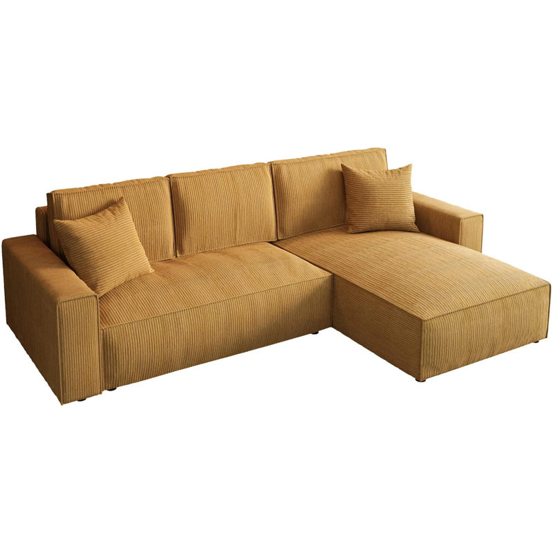Damionna 4 Seater Sofa Bed, Yellow, Right Hand Facing