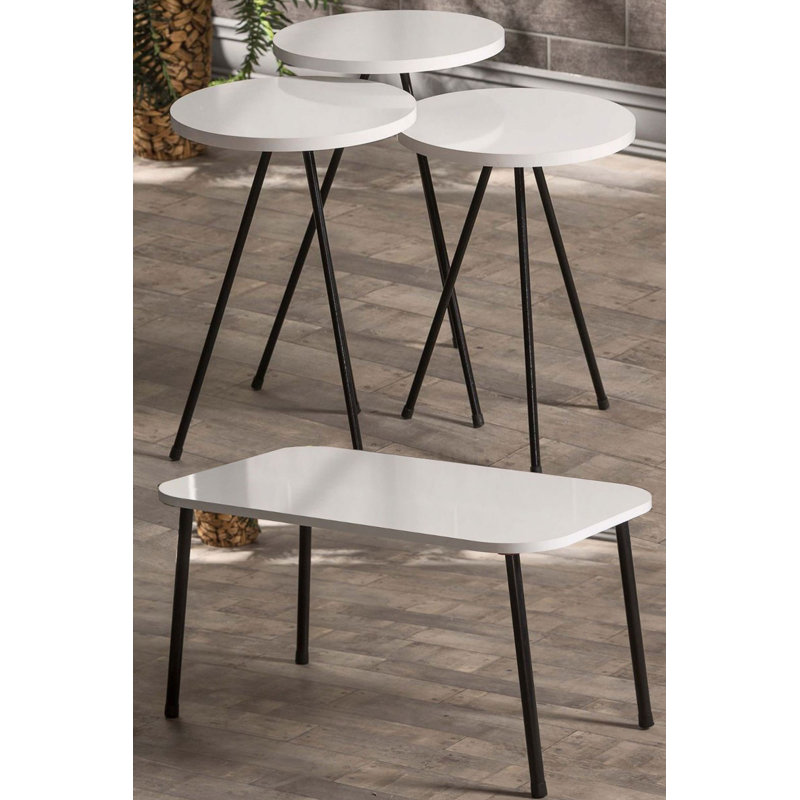 Natalie Living Room Table Set, White