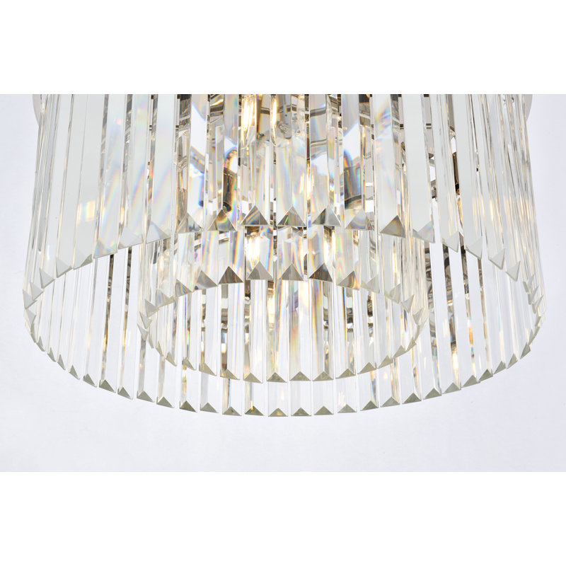 Yazmin Crystal Flush Mount, Clear, Polished Nickel