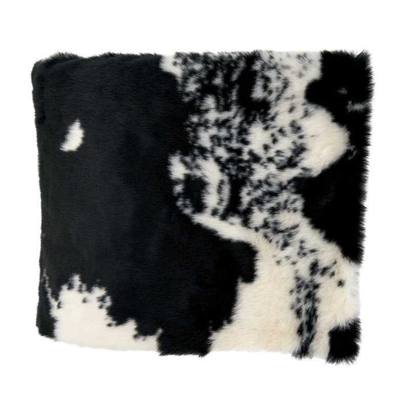 Jeté en peau de vache Lait, Noir