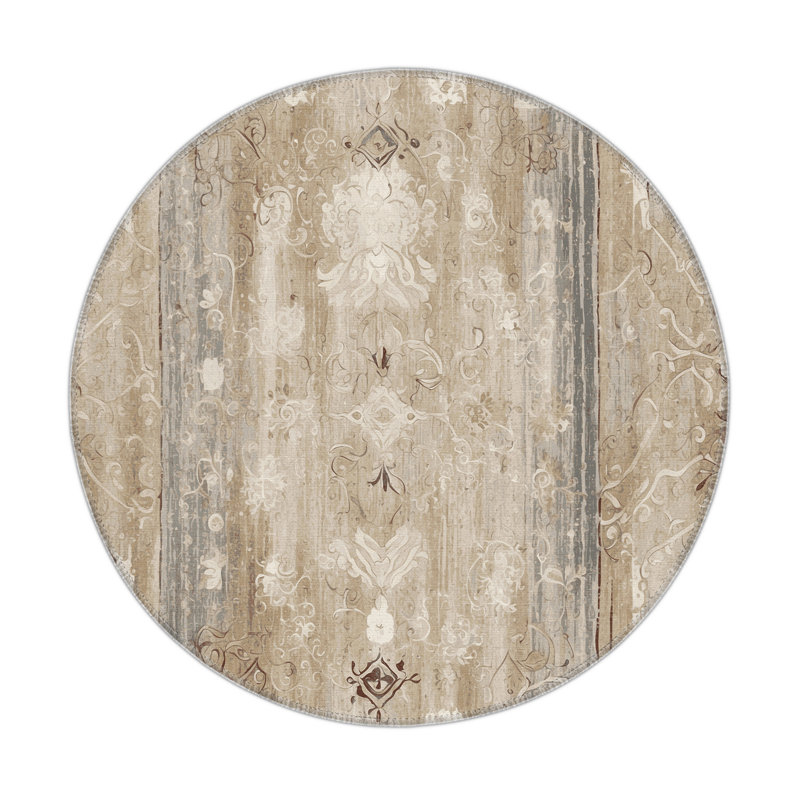 Satin Layers Indoor And Outdoor Area Rug, Round 5'