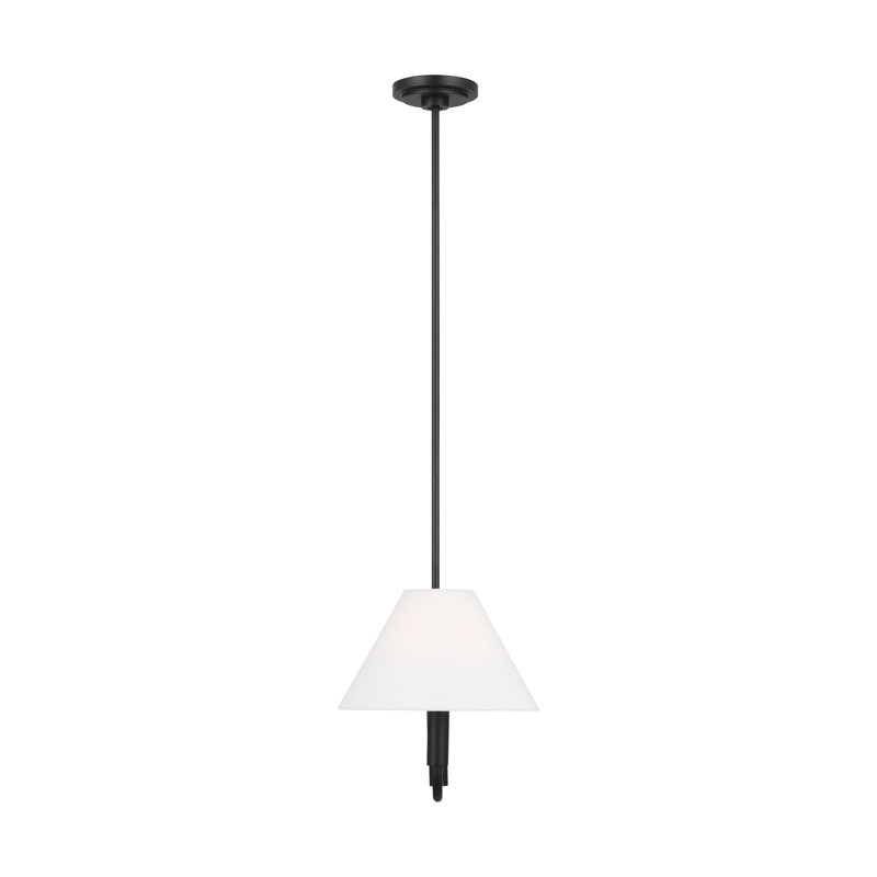 Sean Lavin Colfax Dining Room Chandelier With White Linen Shade, 10" H x 40.5" W x 40.5" D, 2 Lights, Aged Iron