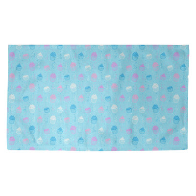 Tapis bleu/blanc pastel petits gâteaux Avicia
