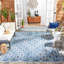 Courtyard Diamond Rug in Navy & Grey