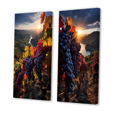 " Scenic Vivid Vineyard " 2 - Pieces