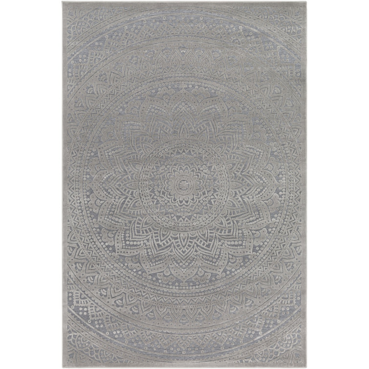 Tapis argenté/gris foncé Quimir