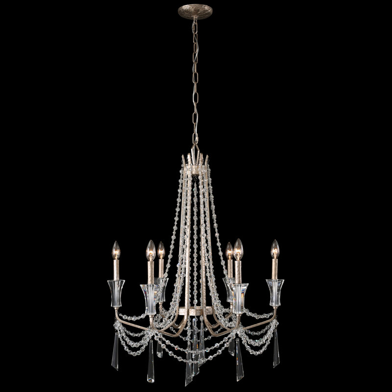 Lustre en cristal Barcelona - 6 lumières - Argent Transcend, Champagne, 6