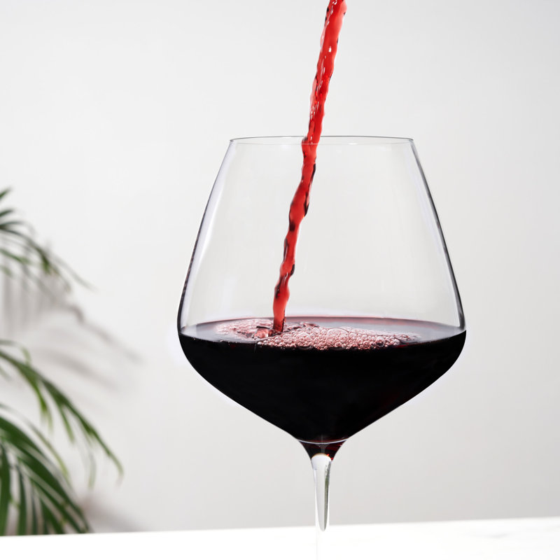 European Lead-Free Crystal Burgundy Wine Glass Set, 31 Oz, Set of 4
