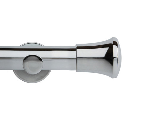 Devota 3.5cm Single Curtain Pole, 3.5 cm H x 180 cm W, Chrome