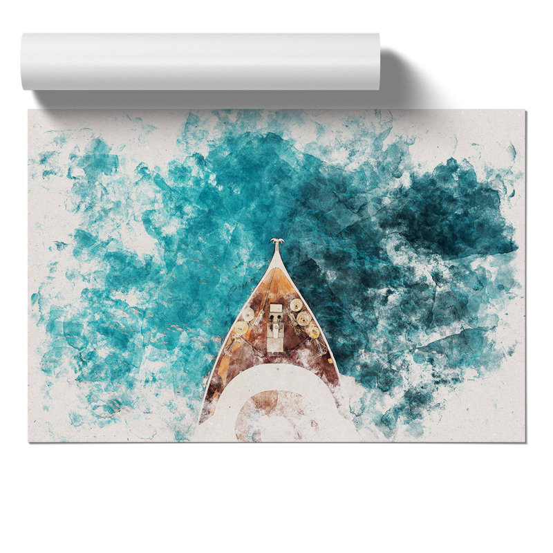 Boat Deck In The Maldives - No Frame Print, 21cm H x 30cm W x 0.1cm D