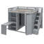 Lit mezzanine double avec garde-robe, bureau et tablettes-2105625543