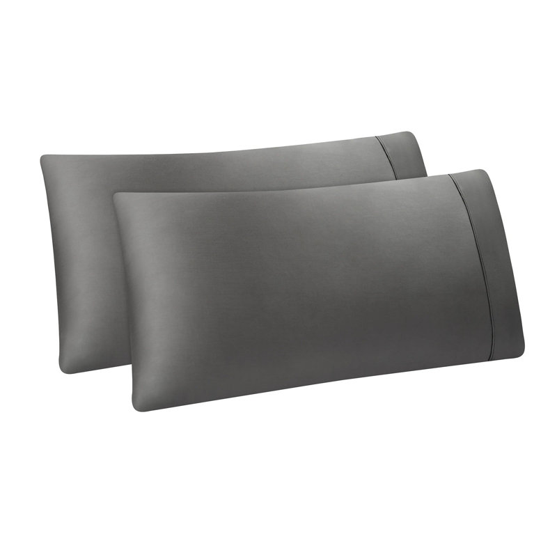 Aston & Arden Eucalyptus Tencel Pillowcase Pair TENCEL - Set of 2, Standard, Dark Gray
