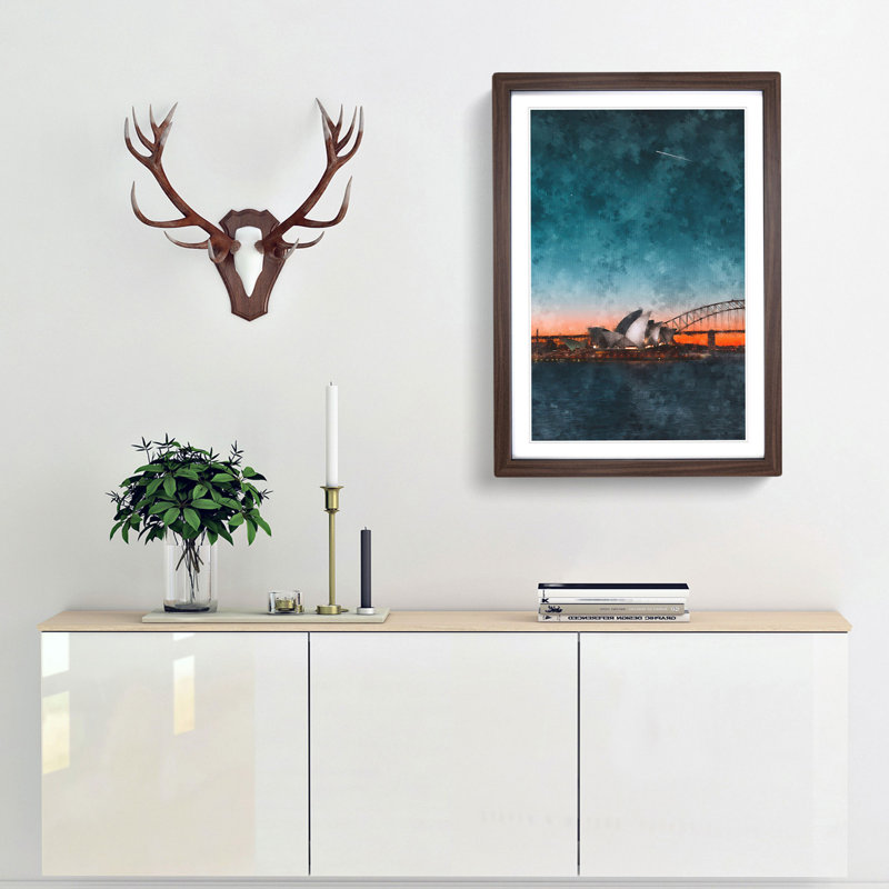 Sydney Opera House in Australia Abstract - Framed Print, Walnut Framed, 45cm H x 33cm W x 2cm D