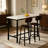 Industrial High Top Dining Set, Compact 3-Piece Pub Table With 2 Comfortable Stools, 2 Size & 4 Color Options For Studio & Cafe-1325256075-1323709096