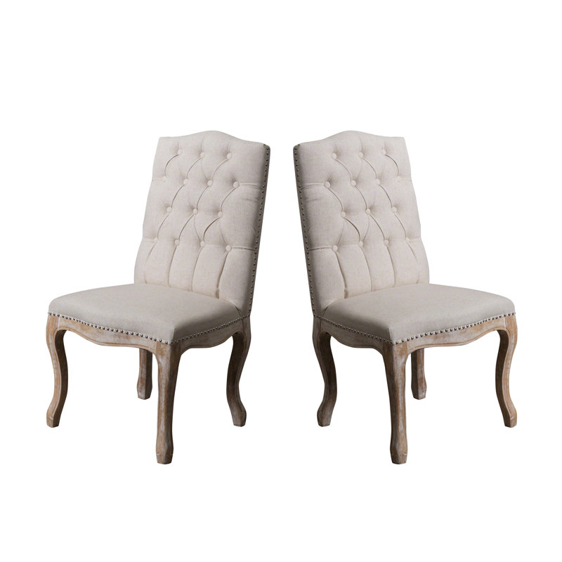 Chaise d'appoint rembourrée Betton, Beige